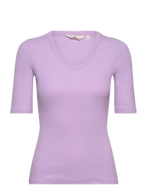 Basic Apparel Ludmilla Ss Tee Gots Purple Basic Apparel